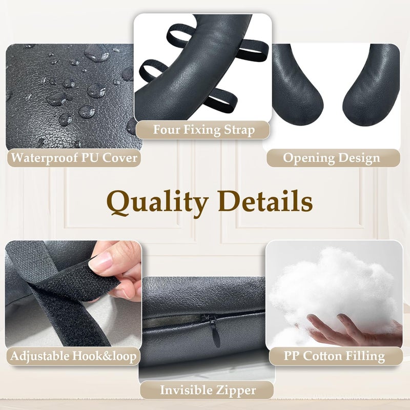 KAVIL Toilet Seat Cushion for Seniors Padded Booster Toilet Seat for Elderly Elongated Cushioned Bedside Commode Riser Cushion for Surgery Recovery Shower Chair Padding Open Toilet Cover (Black) - Image 3